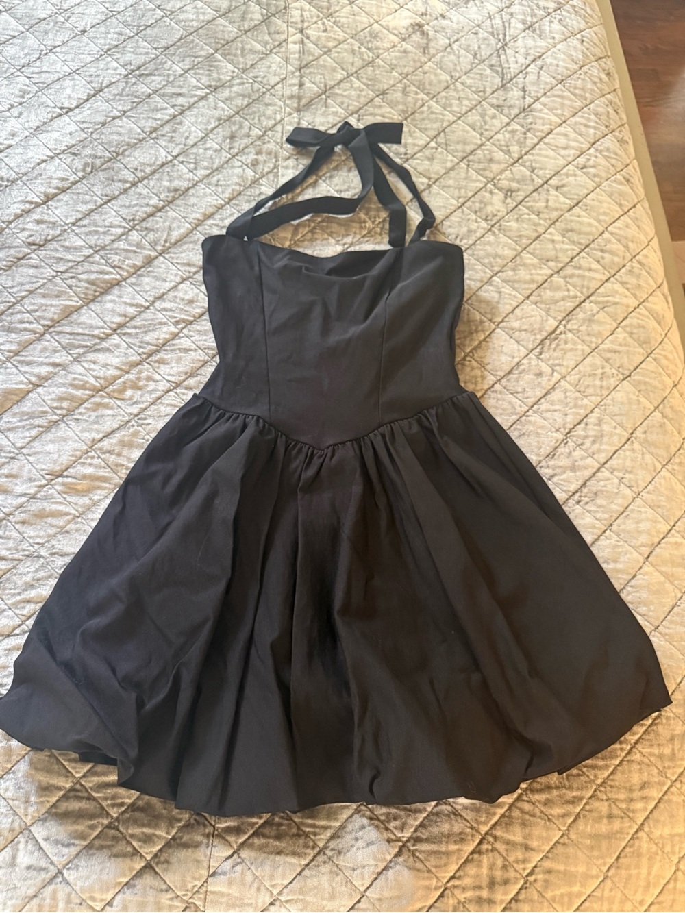 Blue Blush Black Halter Mini Dress